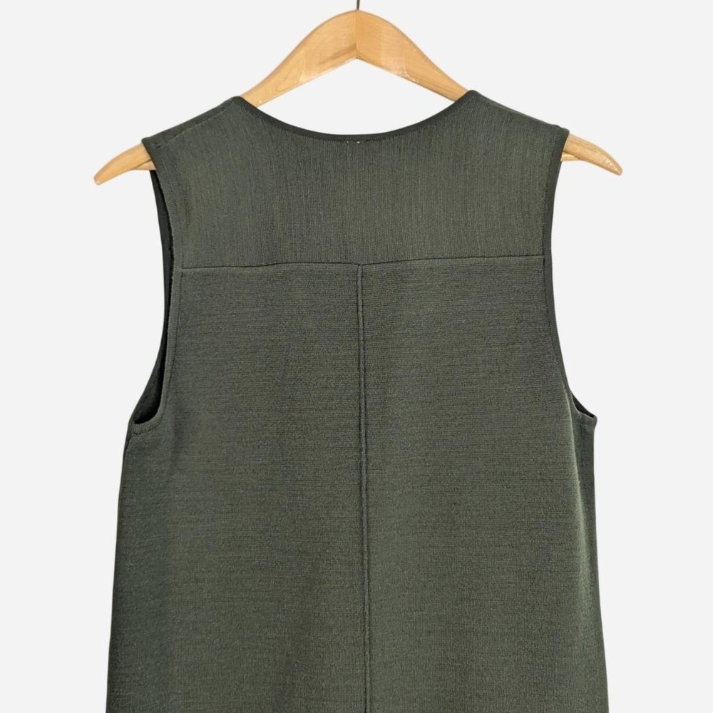 Free People Olive V-Neck Sweater Knit Swing Dress Small - Picture 6 of 8